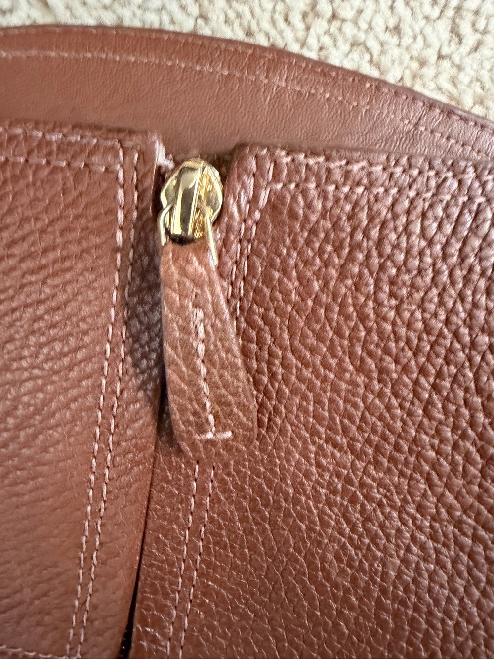 Tory Burch Chestnut Brown Tall Leather Riding Boots with Logo Medallion 9.5 - Picture 9 of 10